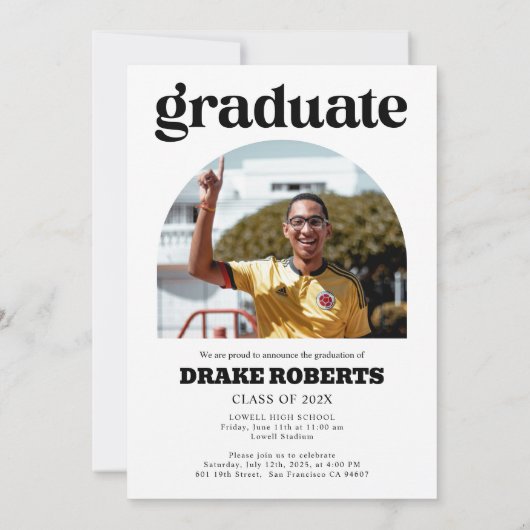 クラシック卒業発表とパーティー招待状 招待状 (裏面)