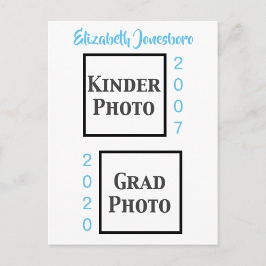 クラシック卒業発表の写真 ポストカード (正面)