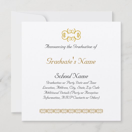 クラシック卒業 招待状 (裏面)