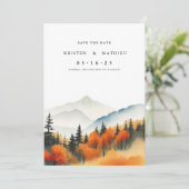 クラシック印刷可能な山 セーブザデート (スタンド正面)