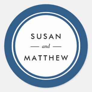 クラシック厚い縁どネビーブルーパーソナライズされた ラウンドシール