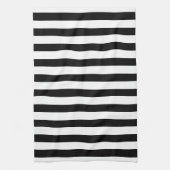 クラシック厚モダン白黒ストライプの キッチンタオル (縦)