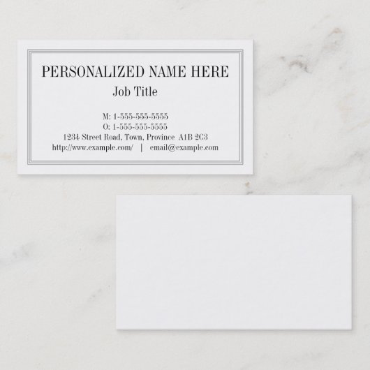 クラシック古いビジファッションドネスカード 名刺 (正面/裏面)