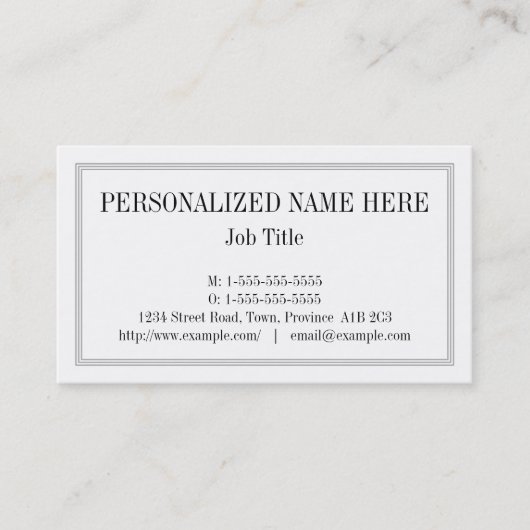 クラシック古いビジファッションドネスカード 名刺 (正面)