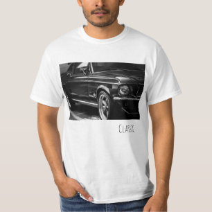 クラシック古い車の写真のTシャツの上 Tシャツ