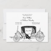 クラシック古い馬車のヴィンテージ結婚式 招待状 (正面)