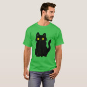 クラシック可愛いハロウィンブラックキャット Tシャツ (正面フル)