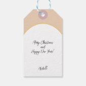 クラシック可愛いピンクトーンメリークリスマスツリー ギフトタグ (裏面)