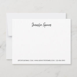 クラシック可愛いプロフェッショナル手書き黒文字 ノートカード