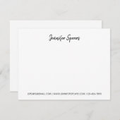 クラシック可愛いプロフェッショナル手書き黒文字 ノートカード (正面/裏面)