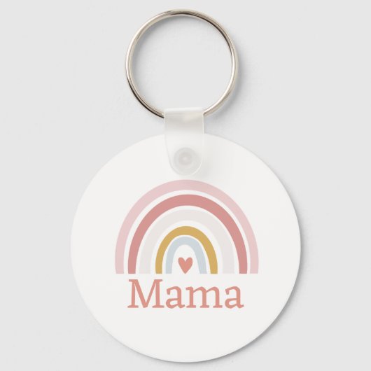 クラシック可愛い名前をカスタムするピンクレインボー キーホルダー (正面)