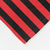 クラシック可愛モダンい黒と赤ストライプの フリースブランケット (角)