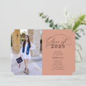 クラシック台本テラコッタ写真卒業 案内状 (スタンド正面)