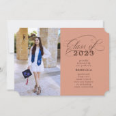 クラシック台本テラコッタ写真卒業 案内状 (正面)