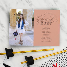 クラシック台本テラコッタ写真卒業 案内状