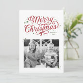 クラシック台本メリークリスマスレッド&グリーン シーズンカード (スタンド正面)