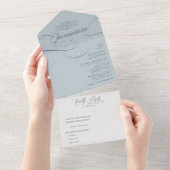 クラシック台本Traditiona Wordding Blue Quinceanera オールインワン招待状 (貼ってはがせる)