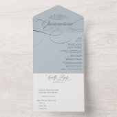 クラシック台本Traditiona Wordding Blue Quinceanera オールインワン招待状 (内側)