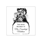 クラシック司書ヴィンテージ口ひげ男性 ラバースタンプ (インプリント)