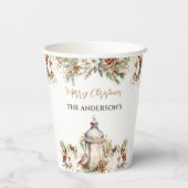 クラシック名エレガントクリスマス熱チョコレートココア 紙コップ (裏面)