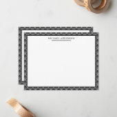 クラシック名エレガント付きアールデコパターン ノートカード (正面/裏面インサイチュ)