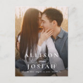 クラシック名エレガント写真結婚式の日付を保存 案内ポストカード (正面)
