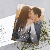 クラシック名エレガント写真結婚式の日付を保存 案内ポストカード