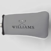 クラシック名パーソナライズされたゴルフクラブ灰色 ゴルフヘッドカバー (正面)