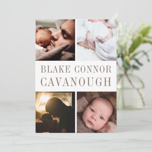 クラシック名フォト誕生 案内状 (スタンド正面)