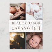 クラシック名フォト誕生 案内状 (正面)