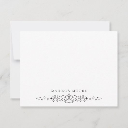 クラシック名モダン蝶モチーフ ノートカード (正面)