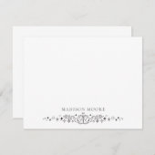 クラシック名モダン蝶モチーフ ノートカード (正面/裏面)