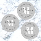 クラシック名モノグラムの/円形文字防水 ラベル