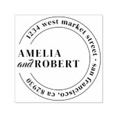 クラシック名ラウンド結婚差出人住所 セルフインキングスタンプ (デザイン)