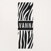 クラシック名前をカスタムするゼブラアニマルプリントパターン ヨガマット (裏面)