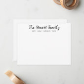 クラシック名手書き黒文字フォント ノートカード (正面/裏面インサイチュ)