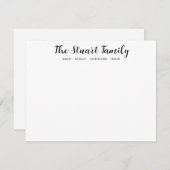 クラシック名手書き黒文字フォント ノートカード (正面/裏面)