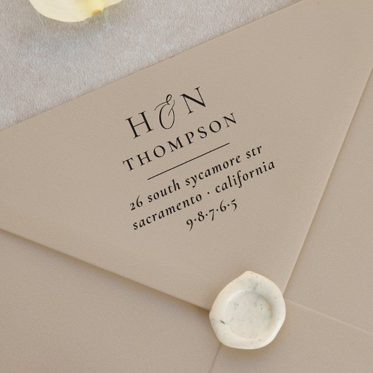 クラシック名結婚名とイニシャル差出人住所 セルフインキングスタンプ