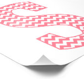 クラシック名門私立校風のピンクシェブロン文字Sモノグラム フォトプリント            (角)