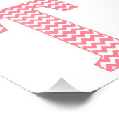 クラシック名門私立校風のピンクシェブロン文字Tモノグラム フォトプリント            (角)