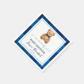 クラシック名門私立校風のブループライドテディベアベイビーシャワー スタンダードカクテルナプキン (角)