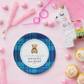 クラシック名門私立校風のブループライドテディベアベイビーシャワー ペーパープレート (パーティー)
