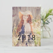 クラシック名門私立校風の卒業写真招待状 |黒 招待状 (スタンド正面)