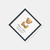 クラシック名門私立校風の熊プライド赤ちゃん スタンダードカクテルナプキン (角)