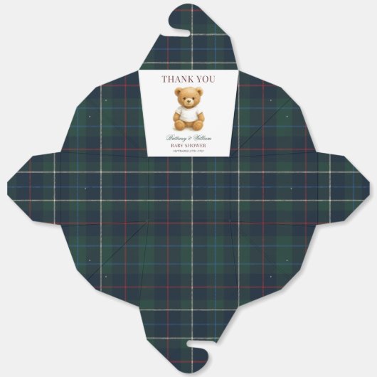 クラシック名門私立校風の熊プライド赤ちゃん フェイバーボックス (見開き)