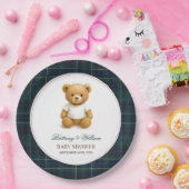 クラシック名門私立校風の熊プライド赤ちゃん ペーパープレート (パーティー)