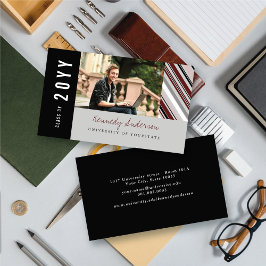 クラシック名門私立校風のPinストライプモダン Photo コーリングカード