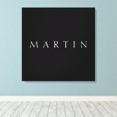 クラシック名（または単語） |黒と白 キャンバスプリント (インサイチュ (ウッドフロア))