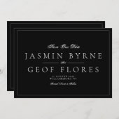 クラシック名 |黒と白の枠結婚付 セーブザデート (正面/裏面)