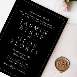 クラシック名 | Premium 結婚 Framed 招待状